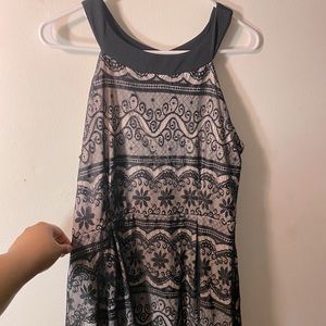 Pink and black lace dress